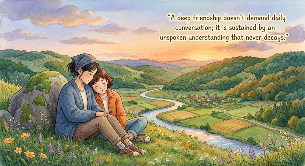 A deep friendship doesn't demand daily conversation it is sustained by an unspoken understanding that never decays