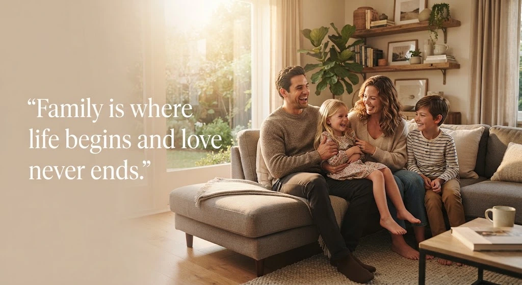 happy family sharing love together