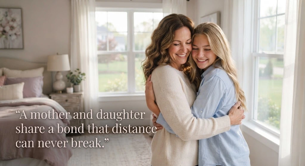 mother and daughter sharing love