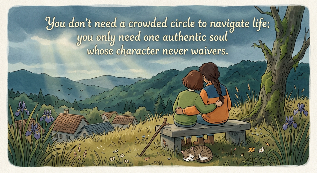 You don’t need a crowded circle to navigate life; you only need one authentic soul whose character never waivers.