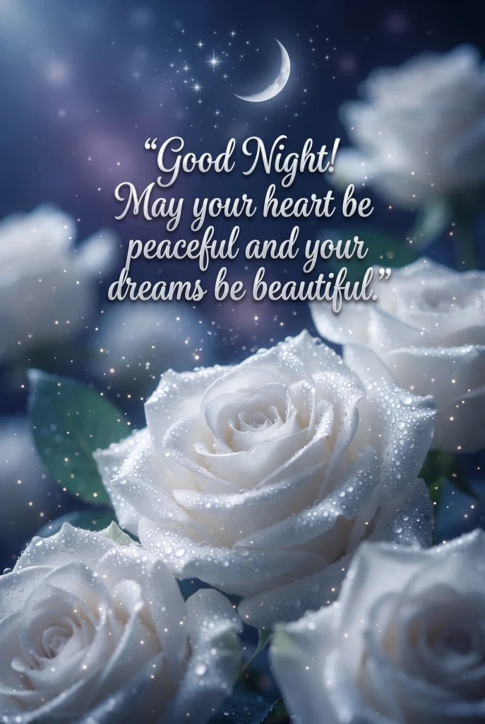 good night images with flower
